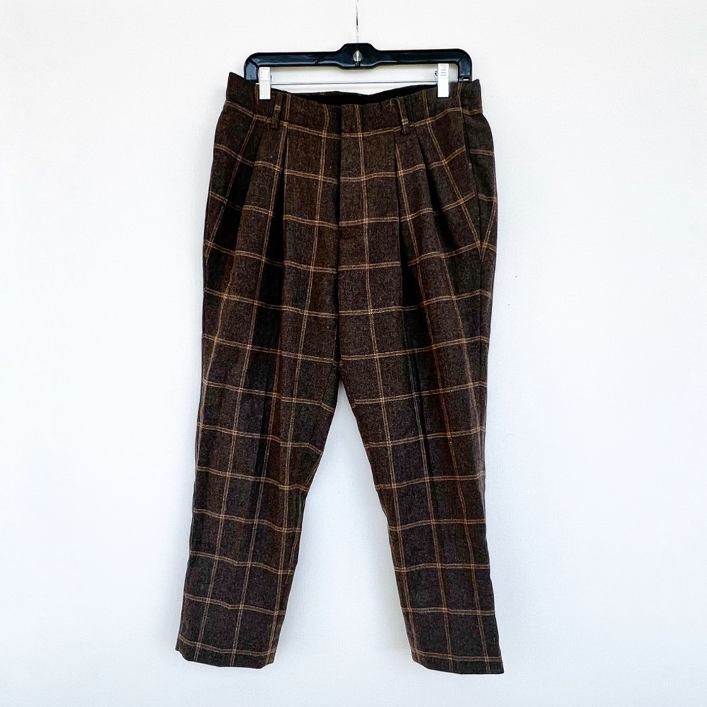 BROWN ASOS PLAID PANTS 32x30